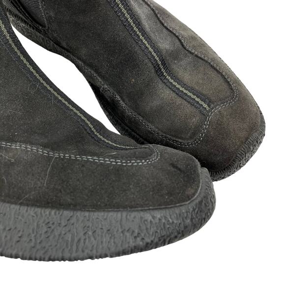 Ecco Suede Slip On Chelsea Ankle Boots Black Size 38/ 8 - Picture 8 of 8